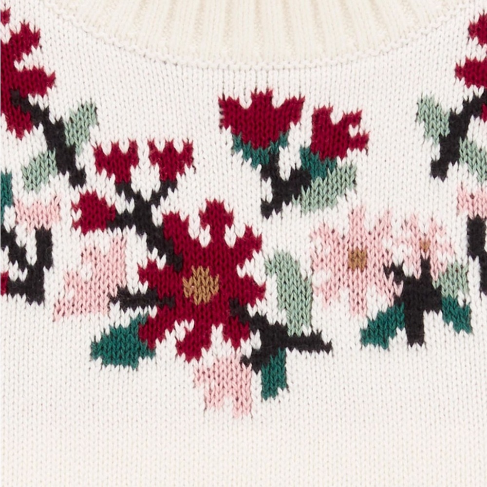 Carter's Girls Size 10 UEC Cream Sweater with Pink and Red Floral Design - Picture 2 of 11